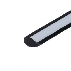Комплект  LED профиля 2206 L=2000мм, отделка черный(покраска), с матовым рассеивателем  тип "clip", заглушками 2 шт, врезной
