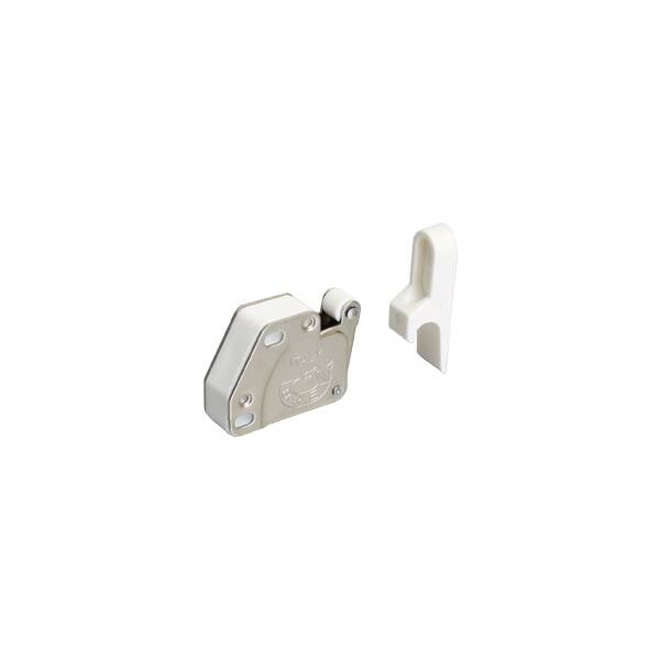 Клип-защёлка дверная Mini Latch, отделка никель + белая
