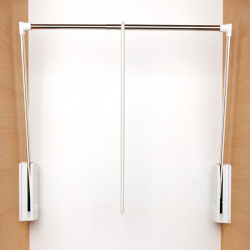 Лифт для одежды, отделка белая + хром глянец