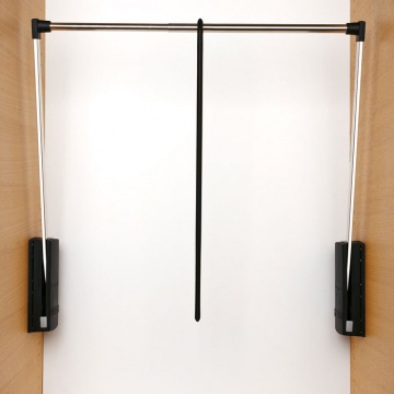 Лифт для одежды, отделка черная + хром глянец