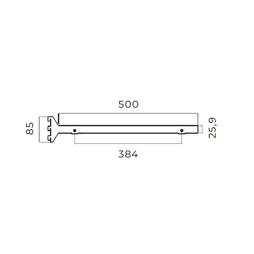 Универсальный кронштейн L508 мм, H 26 мм для полок из ДСП/МДФ 18-25мм, отделка серый металл