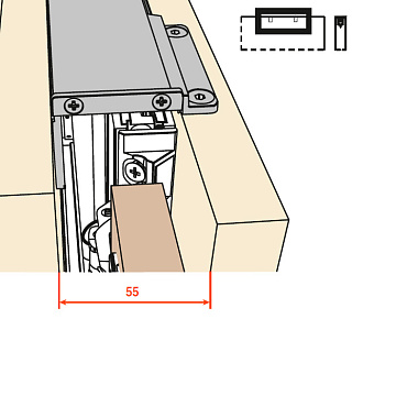 EXEDRA Комплект профиля держателя внешней боковой стенки для шкафов глубиной от 400 до 650 мм