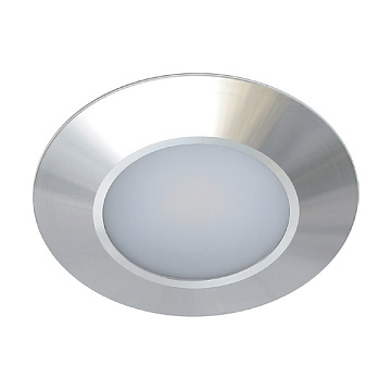 Комплект из 5-и врезных светильников с источником питания, LED Luna Silver, 12V, (5*2,5W), (нейтральный белый), отделка алюминий