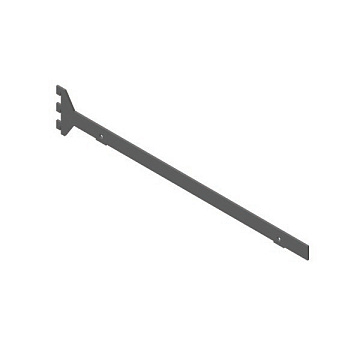 Универсальный кронштейн L508 мм, H 26 мм для полок из ДСП/МДФ 18-25мм, отделка серый металл