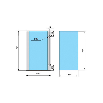 Matrix Фасад рамочный 716х446 под стекло, отделка черная (покраска)
