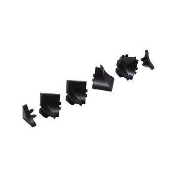 Комплект угловых элементов и заглушек для бортика Mini Plus, цвет черный