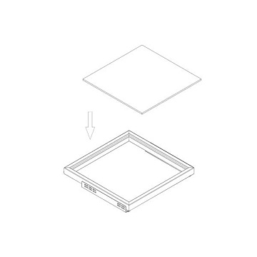 Полка стеклянная,для рамки в базу 830,арабика (759,5х461х8мм,матированная)