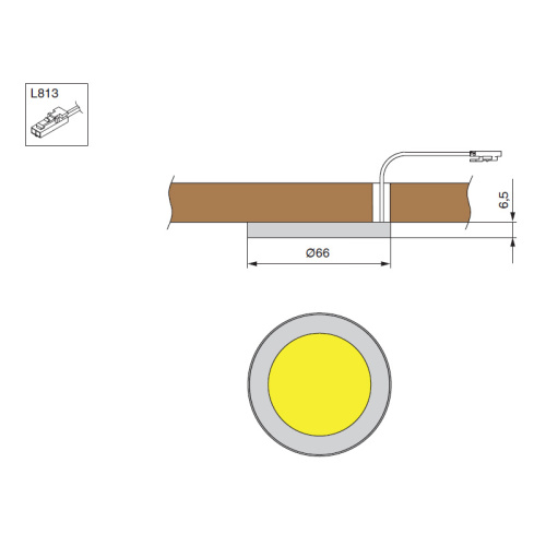 Светильник LED Matrix R-2 «Dot-Free», 66*6мм, 2W/12V, 4000K, отделка черный матовый, кон-р  L813