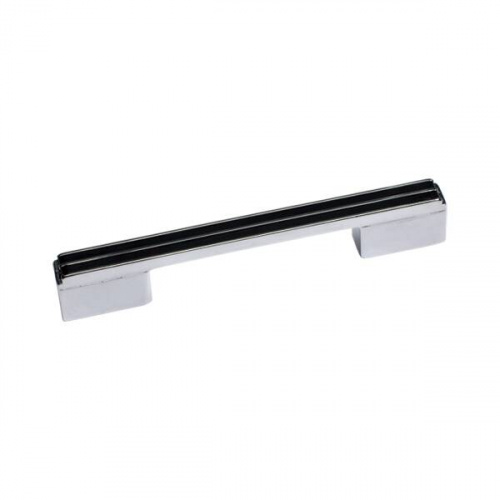 Ручка-скоба 128-096мм, отделка хром глянец + чёрный глянец