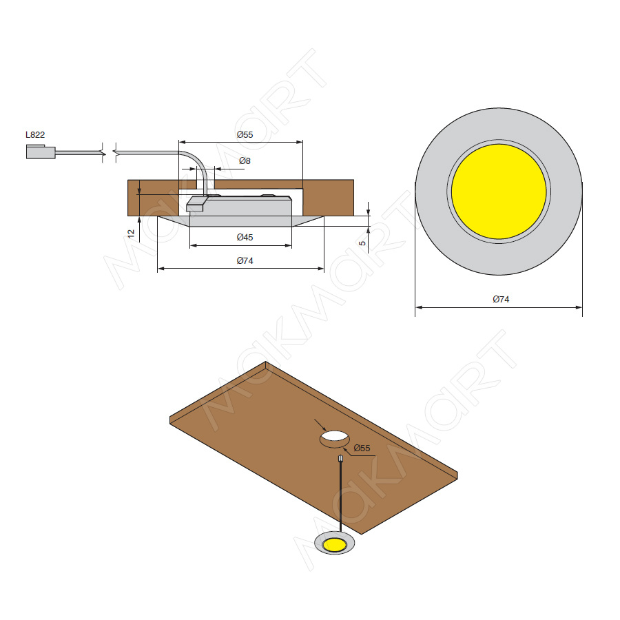 1 LED Luna Gold 2 5W 12V 4500K