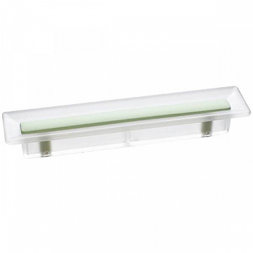 Ручка-скоба 96мм, отделка транспарент матовый + светло-зелёный 