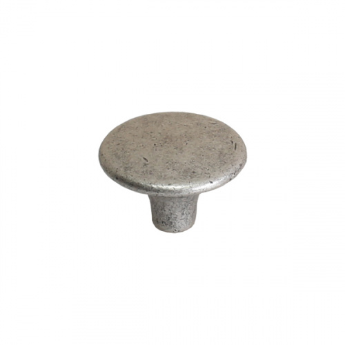 Ручка-кнопка, отделка старое серебро с блеском