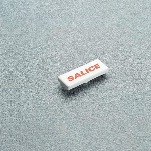 Накладка на плечо петли с логотипом SALICE, белый пластик
