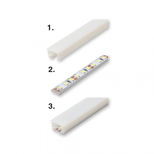 Алюминиевая пластина для  LED ленты 0210, L=3000 мм, отделка алюминий (анодировка)